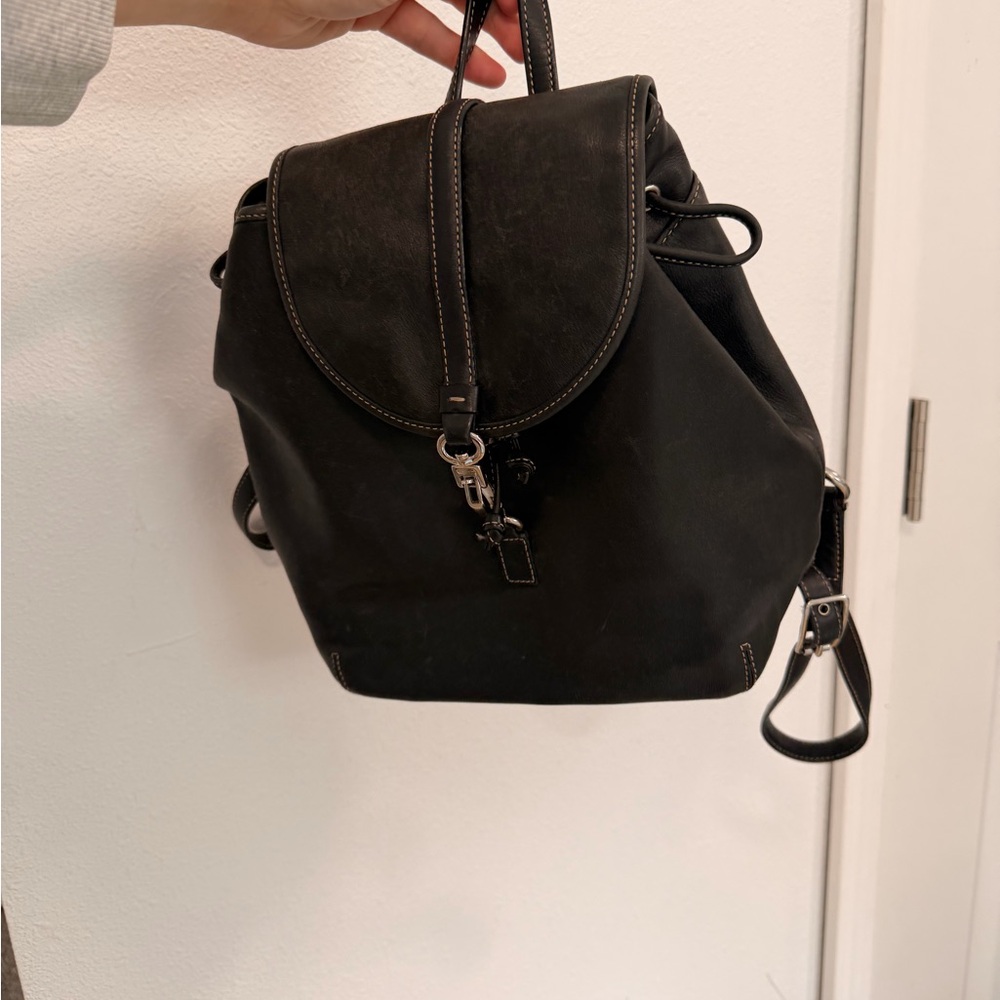 Coach Black Leather Backpack - Picture 2 of 10
